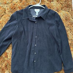 Talbots Suede Button Down Shirt